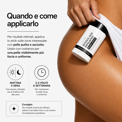 Body Stick esfoliante all'acido glicolico